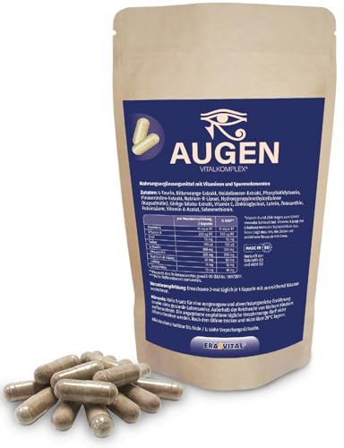 Ögon Vitalkomplex 60 kapslar Lutein Zeaxanthin Natrium-R-Lipoat Fulvinsyra högkoncentrerad naturligt med andra vegetabiliska ingredienser vegansk