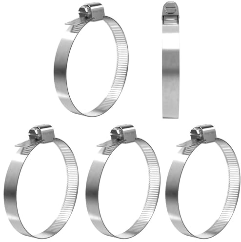 Lumonic 5x 65-89mm Schlauchschelle Edelstahl V4A 304 I einstellbare Schlauchschellen zum Schrauben I für Rohre Schläuche Waschmaschine KFZ Auto Haus Garten