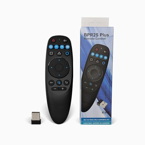 BOXPUT Android Universal Remote with Air Mouse, BT Voice Remote 2.4G USB Remote Control Support IR Learning 6-Axis Gyro for Android TV Box TV Stick Smart Streaming Devices (BPR2S Plus)