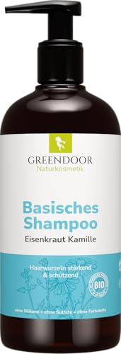 GREENDOOR Basisches Bio Shampoo Eisenkraut 250ml kraftloses Haar, ohne Sulfate Silikon, Natur Haarpflege biologisch abbaubar, outdoor geeignet, Naturkosmetik