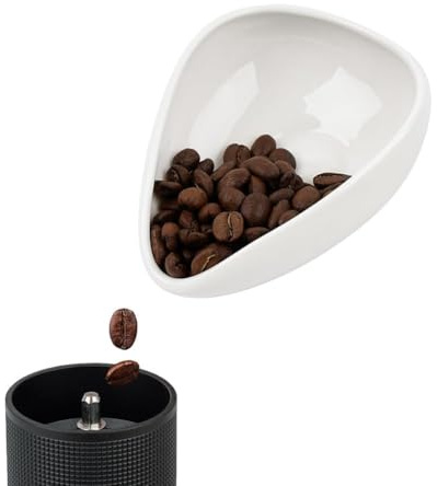 watchget Tasse doseuse en céramique pour café et thé, récipient doseur unique pour grains de café et feuilles de thé, blanc