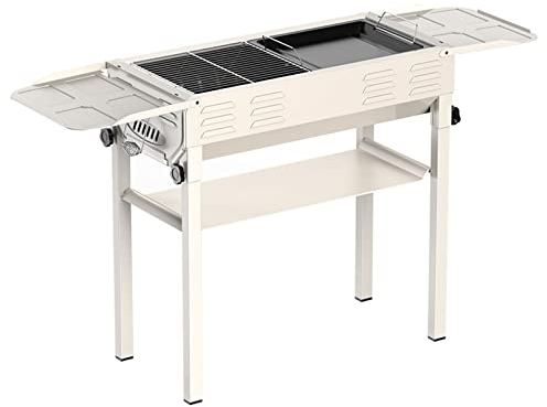 Grand gril à charbon en acier inoxydable, gril pliant pour barbecue d'extérieur, gril de camping portable, gril debout, conçu pour les pique-niques en plein air, les fêtes, le ca