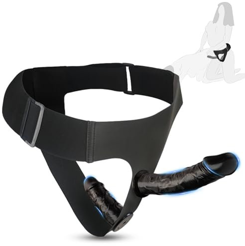 Neu Umschnalldildo Dildo Schwarz Umschnall-Dildos,Strapon-on Doppeldildo,Strap on Umschnall für Frauen Lesbian,Anal Dildo mit Harness,Diloschwanz für Frauen,Analplug für Männer Frauen Anfänger