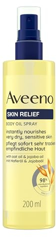 Aveeno Skin Relief Körperöl-Spray – mit Haferöl und Jojobaöl, spendet langanhaltende Feuchtigkeit, stärkt die Hautschutzbarriere und verbessert die Elastizität bei sehr trockener, empfindlicher Haut
