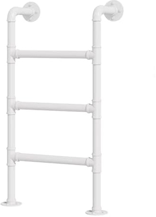 Escabeau industriel en métal blanc très résistant 99,1 cm/124,5 cm/129,5 cm/139,7 cm/165,1 cm pour dortoir, camping-car, fenêtre, puits, escaliers d'escalade
