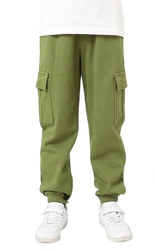 Pantalon Cargo Enfant Garcon 6-14 Ans Hiver Pantalon Ado Garçon Taille Elastique Ample Pas Cher Chic Confortable Casual Sport Jogging Mignon Fashion Sweatpants Trousers