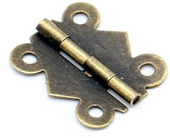 10 Stück 20 mm x 17 mm Bronze-Silber Mini-Türscharnier Schrankschubladenscharnier für Möbelbeschläge (Bronze)