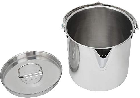 RASTKY 1.2L Portable Stainless, Outdoor Camping Hiking Steel 2 Liter Camping Hanging Water Pot Kettle Coffee Kitchenware