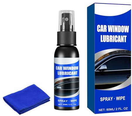 Fazvncv 60ml Car Window Lubricants Door Glass Lifting Agent Strips Belt Seal Softening Agent with Cloth Window Track Cleaner