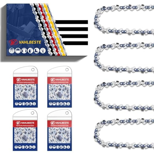 Vahlbeste Lot de 4 Chaîne de Tronçonneuse .325LP 67 maillons 1,3 mm, Chaine Tronconneuse pour Guide Tronconneuse 40 cm, avec 4 Boucle, Compatibles avec 026 MS260 029 MS290 MS261 MS270 MS280 MS271