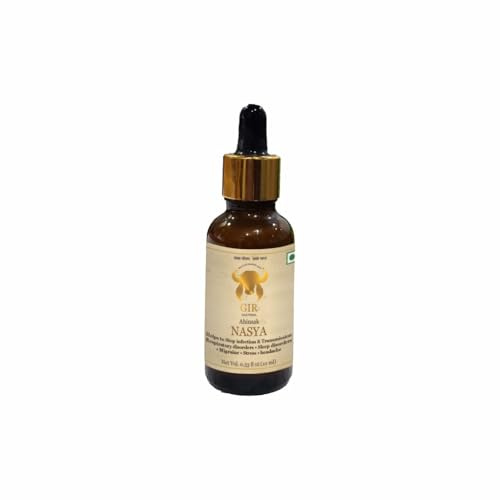 Nasya 10ml – Ayurvedic Nasal Drops with Aged Gir Cow Ghee | Supports Immunity, Respiratory Health | Panchgavya Nasya for Cold, Snoring, Headache Relief
