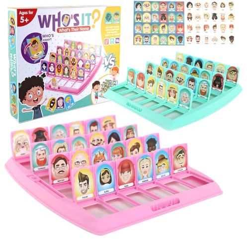 NAVESO Wer Ist Es Spiel, Wer Ist Es Lustiges Ratespiel Brettspiel, Wer Bin Ich Spiel, Brettspiele Kinder, Guess Who Board Game, Family Erraten Spiele, Brettspiel für Eltern Kind Interaktives Spielzeug