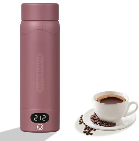 Travel Electric Kettle Portable Mini Kettle,316 Stainless Steel 16.91Oz,Small Hot Water Boiler with 4 Temperature Settings,Fast Boiling Water with Auto Shut-Off and Boil Dry Protection(Cranberry)