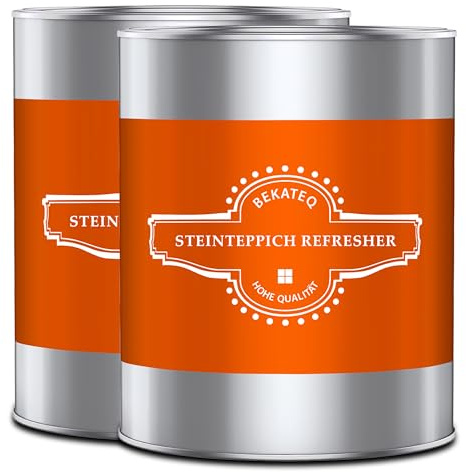 1K PU Steinteppich Auffrischung & Schutz Versiegelung 2x1l glänzend - kratzfest, flexibel, extrem hart, chemikalienfest, hohe Reichweite, intensive Farbvertiefung, kurze Aushärtung - BEKATEQ BK-615PU
