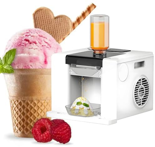 ZEEKYFOR Machine à Glace Flocon de Neige, Mini Machine à Glace, Machine à Glace Pilée Commerciale, Sorbetière 60 kg/24 H pour Fêtes, Salons de Thé et Desserts White
