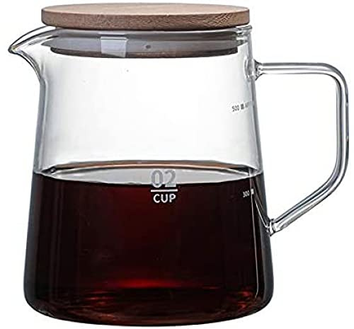 kazeRyu Jarra De Vidrio Resistente Al Calor For Café Y Té Con Tapa - Jarra Pequeña De Borosilicato, 300 Ml/500 Ml(500ml)