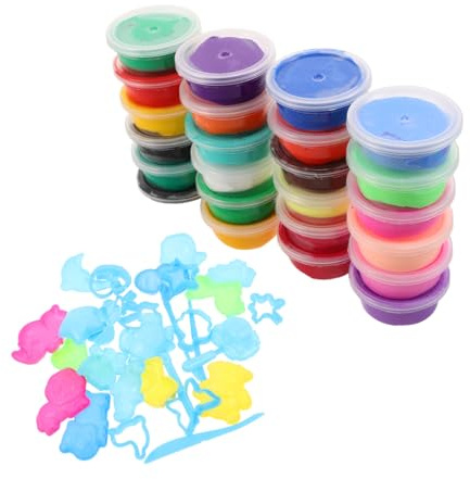SOPOTUTU Set de Pâte Modeler Autodurcissante Couleurs Non Collante Ultra Légère avec Outils de Sculpture pour Garçon Fille Kit DIY Créatif pour Activités Manuelles et Loisirs Artistiques