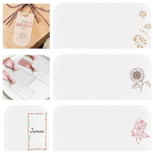 JNEYVIC 100 Stück Tischkarten Acryl Platzkarten Hochzeit Namensschilder Tischschilder Blanko Kleine Acrylschilder Namensschild mit Löchern Hochzeitskarten 8,8 x 4,4cm Schilderhalter für DIY Gastnamen