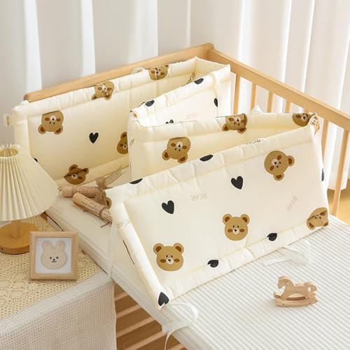 PTKG StoßFester Schutzgitter,Randschutz Babybett,Rausfallschutz für Kinderbett,Bettrolle für Kleinkinder Bett,Superdicker Antikollisions,Teppich fürs Bett Kopfschutz,F11,100cm