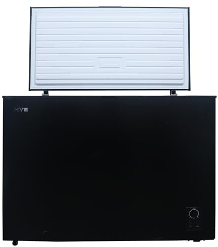 HYE Chest Freezer - 299L Freezer, Quiet 41 dB Operation, Mechanical Temperature Control, Freestanding Design, Black, Perfect For Utility Rooms, Garages & Outbuildings - RF01CF299B24