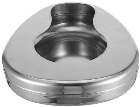Ciieeo Tragbare Edelstahl Bettpfanne für Senioren und Bettlägerige Patienten Robuste Metall Bettpfanne Deckel Ergonomisch für Häusliche Pflege und