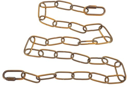 TOYZFRIENDY Cadena Colgante de Hierro para Lámparas con Extensión Ajustable 3X09 M y 2 Cierres de 4 MM Color Oro Antiguo Accesorio Desmontable para Iluminación y Ventiladores de Techo