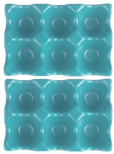 GALPADA 2 Hueveras de Cerámica para Cocina, Apilables y Resistentes a Golpes, Capacidad para 6 Huevos, Organizador Elegante para Almacenamiento Seguro en Nevera