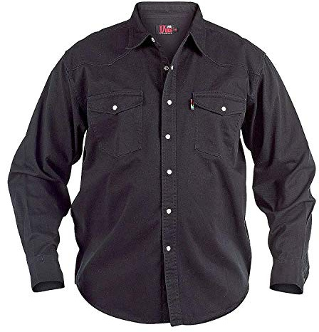 Duke London Mens Western Stonewash Long Sleeved Trucker Denim Shirt