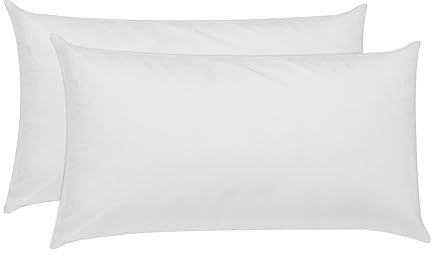 Pikolin Home - Set 2 Cuscini Letto Matrimoniale in Fibra Ipoallergenica - Guanciale Letto con Fodera in Cotone Traspirante e Lavabile con Trattamento Antiacaro - Bassa Rigidità - 75 x 40 cm