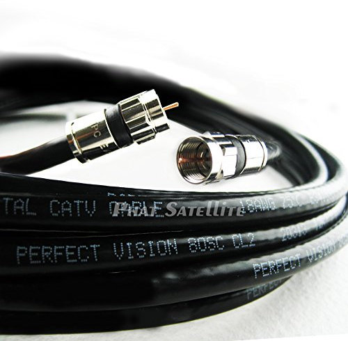 Visione nero perfetto 22,9 m rame massiccio UL cm CL2 per parete l' 3 GHz 75 Ohm coassiale RG6 Directv Dish, cavo di rete, cavo digitale TV video con supporto per raccordi a compressione RG6
