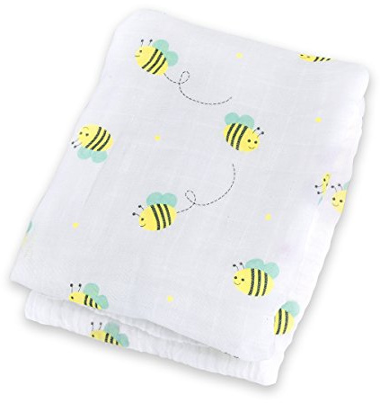 Lulujo 121-000-019 Wickeltuch aus Baumwoll-Musselin, 120 x 120 cm