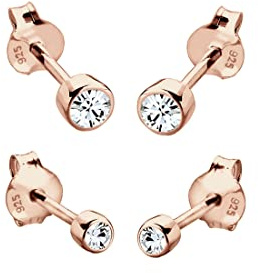 Elli Ohrringe Damen Ohrstecker 2er Set Basic mit Kristall in 925 Sterling Silber