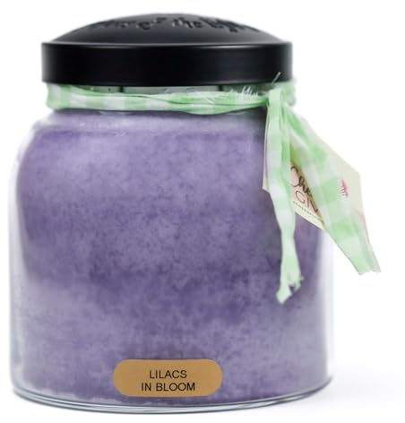 A Cheerful Giver — Lilacs In Bloom - 34oz Papa Scented Candle Jar with Lid - Keepers of the Light - 155 Hours of Burn Time, Gift Candle, Violet