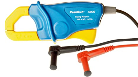 PeakTech P4200 – Stromzangenadapter für Multimeter mit mV AC Bereich – Messbereich von A/AC 0-200A – 1mV / A Umwandlungsfaktor – Maximaler Leiterdurchmesser 16mm – CAT II 600 V