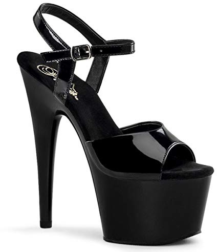 Pleaser ADORE-709, Sandales Plateforme Femme, Noir (Blk Pat/Blk), 41 EU (8)