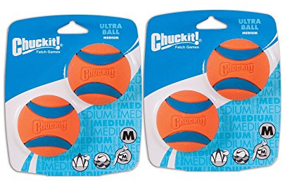 Chuckit! Hund Spielzeug zum Holen Ultra Ball Gummierter passt Launcher MEDIUM 2 Stücke