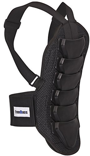 trendbasis Rückenprotektor für Ski und Snowboard, geprüfter Rückenschutz für Wintersport, Snowboard und Ski Rückenprotektor in Größe S, Wirbelsäulenschutz in Schwarz