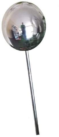 Jürgen Bocker Garten-Ambiente Gartenstecker Rosenkugel 20 cm mit Stab 80 cm aus Edelstahl poliert