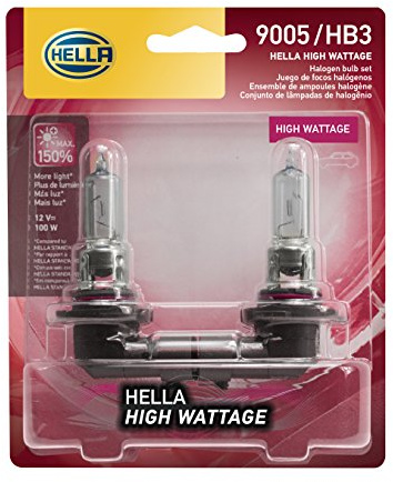 HELLA 9005 100WTB Twin Blister High Wattage Bulbs, 12V, 2 Pack