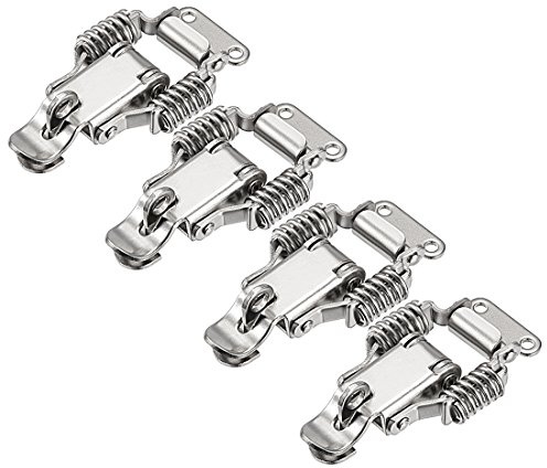 sourcing map DK012 Stainless Steel 304 Compression Spring Draw Toggle Latch Clamp, 66mm Long with Lock Hole, Pack of 4