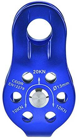Alomejor Outdoor Seilrolle Pulley f¨¹r Klettern Bergsteigen, Sicherheit Tandemrolle zum Ascending, Robuste Kletterausr¨¹Stung Blau mit Langlebigem Design