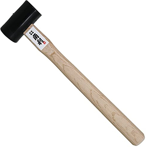 KAKURI Chisel Hammer 570g, Japanese Daruma Hammer Woodworking Carpenter Tool for Chiseling, Wood Carving, Large Face Heavy Duty Japanese Carbon Steel Round Head Black, Made in JAPAN