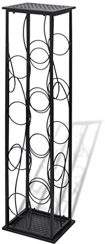 Susany Weinregal Flaschen Metall Flaschenregal Flaschenständer Weinschrank,Weinregal aus Schmiedeeisen Flaschen für Weinflaschen, Weinflaschenhalter Flaschenhalter-Standregal 23,5 x 21,5 x 100 cm