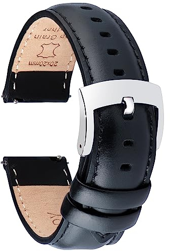 OTTOODY Leder Uhrenarmband 18-22mm Mit Schnellverschluss - Elegantes Ersatz-Armband für Herren und Damen Uhren und Smartwatches