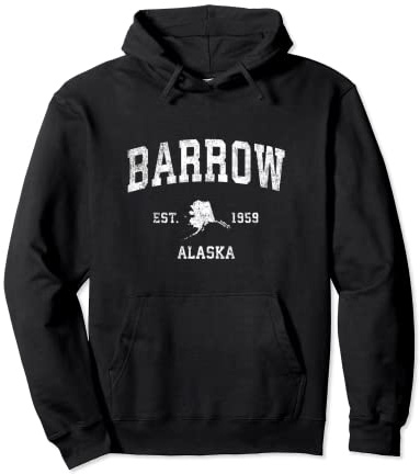 Barrow Alaska AK Vintage Athletic Sports Design Pullover Hoodie