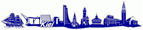 Skyline4u Kiel Skyline Aufkleber Sticker Autoaufkleber City Gedruckt - 100x20cm brillantblau