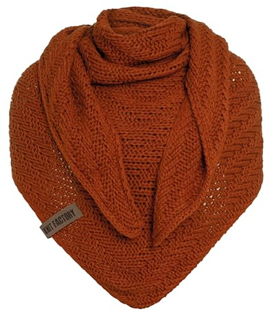 KNIT FACTORY - Dreiecksschal Sally - Damen Strickschal mit Wolle - Grob gestrickten Schal - Hochwertige Qualität - XXL Schal - 220x85 cm