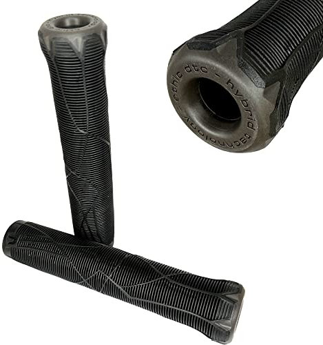 Ethic DTC Stunt-Scooter Griffe 150mm & 160mm Länge I Mit barends I Trick I Tret I Kinder I Freestyle I Roller I Grips I Lenkergriff I BMX I MTB I Fahrrad I (Schwarz, V2)
