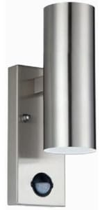 Luceco Stainless Steel Exterior Decorative Gu10 Up or Down Wall Light with Pir Motion Sensor - Ip44