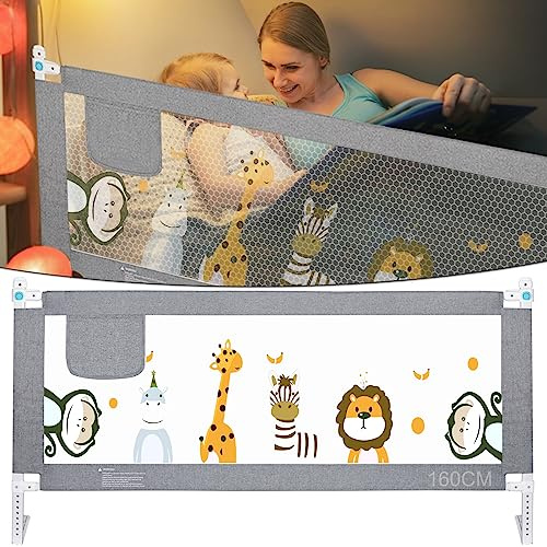 HILEYOLLA Rausfallschutz Bett 160cm, Rausfallschutz Kinderbett Vertikal Angehoben Und Abgesenkt Werden, Rausfallschutz Kinderbett - Nur 1 Stück